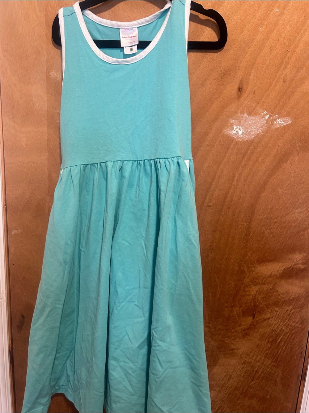 Hanna Anderson Aqua Tank Dress with White Trim